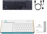 Rii Wireless Billentyűzet Touchpad-del, Újratölthető, PC/Laptop/Smart TV-hez - black 6