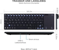 Rii Wireless Billentyűzet Touchpad-del, Újratölthető, PC/Laptop/Smart TV-hez - black 2