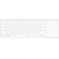 Bezdrôtová klávesnica Rii s touchpadom, 2,4 GHz + Bluetooth, nabíjateľná – biela 1