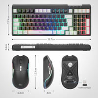 Rii Wireless Gaming Billentyűzet és Egér Szett, Bluetooth 2.4GHz, LED Háttérvilágítás 7
