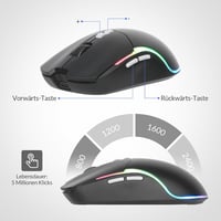 Rii Wireless Gaming Billentyűzet és Egér Szett, Bluetooth 2.4GHz, LED Háttérvilágítás 6