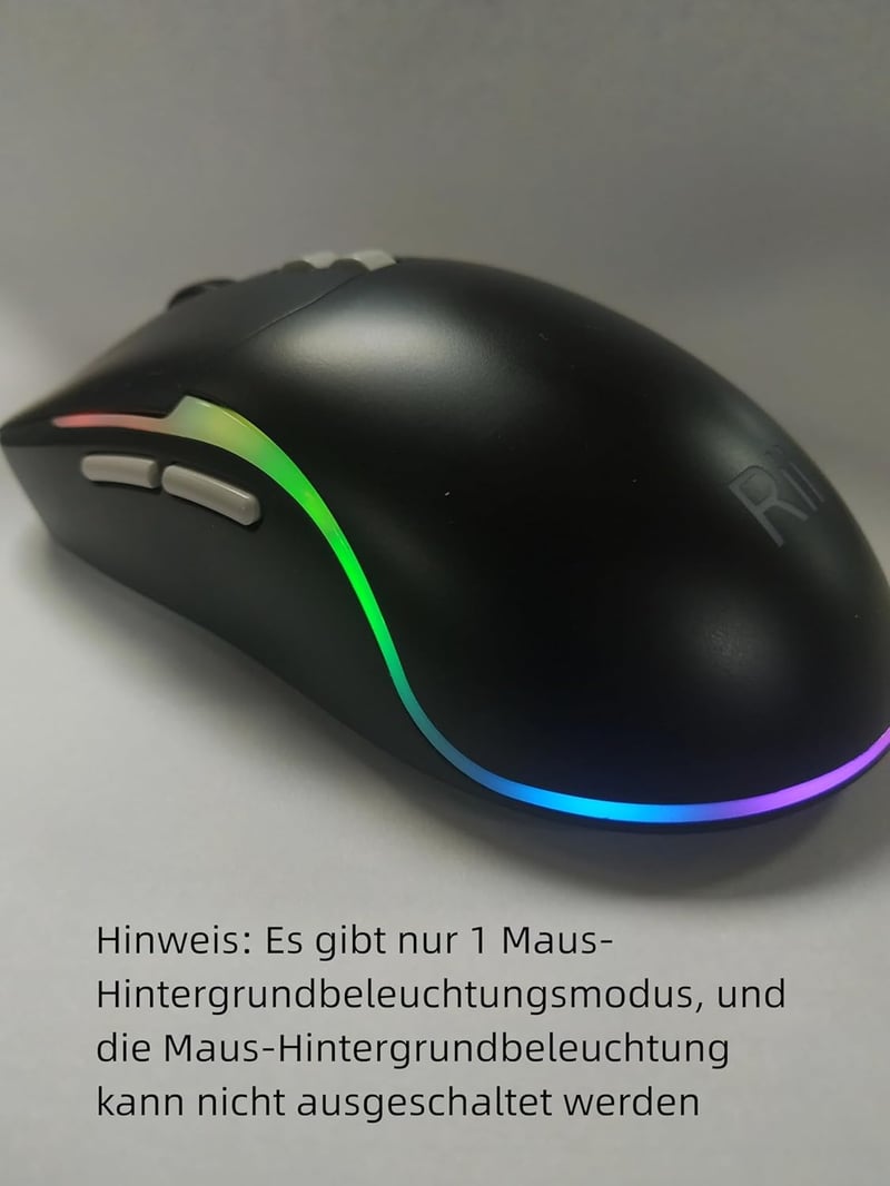 Rii Wireless Gaming Billentyűzet és Egér Szett, Bluetooth 2.4GHz, LED Háttérvilágítás