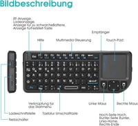 Rii X1 Mini Wireless Billentyűzet Touchpad-dal TV/PC/Tablet/Xbox/PS3-hoz 4