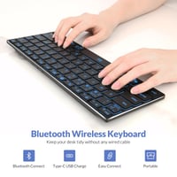 Tastatură wireless Rii X9 Bluetooth 5.0 cu iluminare RGB, reîncărcabilă, compatibilă cu iPad, tabletă, PC, laptop, Smart TV, subțire și portabilă 2