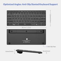 Tastatură wireless Rii X9 Bluetooth 5.0 cu iluminare RGB, reîncărcabilă, compatibilă cu iPad, tabletă, PC, laptop, Smart TV, subțire și portabilă 9