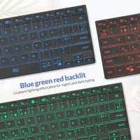 Tastatură wireless Rii X9 Bluetooth 5.0 cu iluminare RGB, reîncărcabilă, compatibilă cu iPad, tabletă, PC, laptop, Smart TV, subțire și portabilă 4