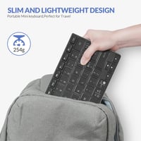 Tastatură wireless Rii X9 Bluetooth 5.0 cu iluminare RGB, reîncărcabilă, compatibilă cu iPad, tabletă, PC, laptop, Smart TV, subțire și portabilă 6