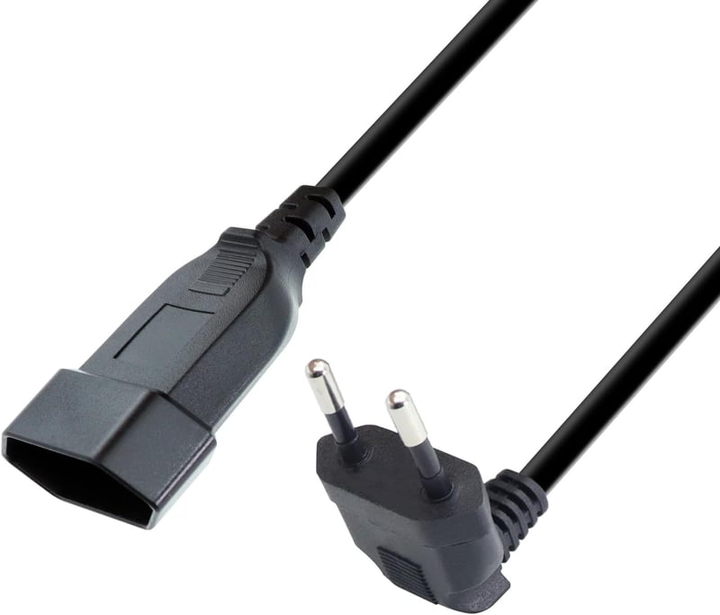 RIIEYOCA 90 Fokos Európai Hosszabbító Kábel, C-típusú Dugó, 2.5A/250V, Fekete - TV, Monitor, Számítógép és Háztartási Gépekhez
