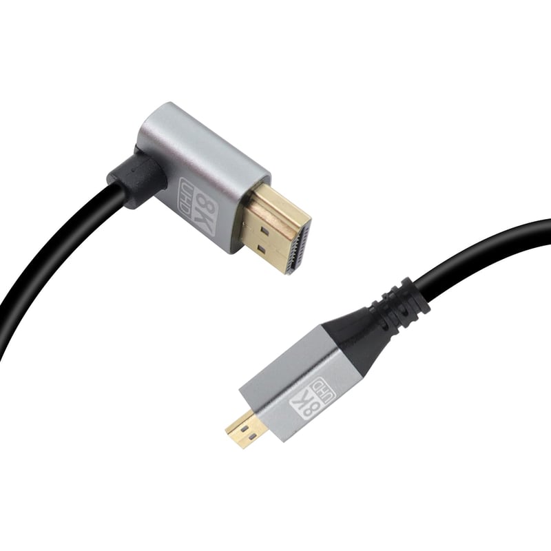 RIIEYOCA 90 fokos lefelé hajlított 8K HDMI kábel 48Gbps, 0,5m
