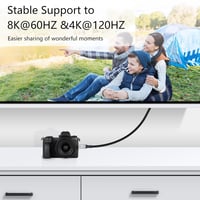 RIIEYOCA 90 fokos lefelé hajlított 8K HDMI kábel 48Gbps, 0,5m 5