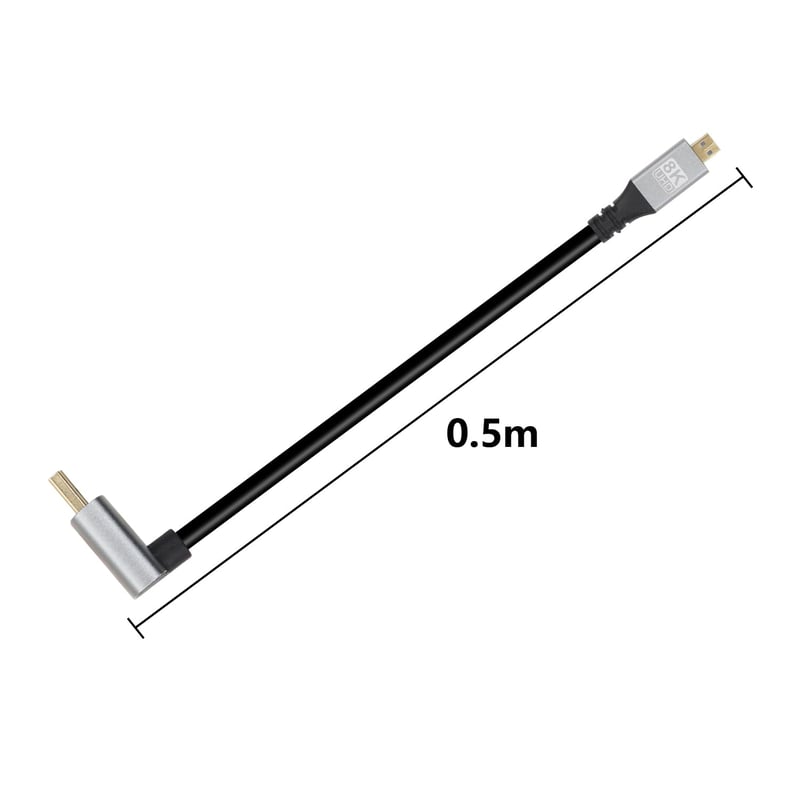 RIIEYOCA 90 fokos lefelé hajlított 8K HDMI kábel 48Gbps, 0,5m