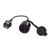 RIIEYOCA Schuko produžni kabel, IP44 zaštita, 250V/16A, uzemljen, sa zaštitnim poklopcem, za vanjsku i unutarnju upotrebu, crni 1