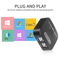 RIIEYOCA USB 2.0 megosztó kapcsoló 2 eszköz 1 nyomtató szkennerhez USB periféria váltó adapter box 5