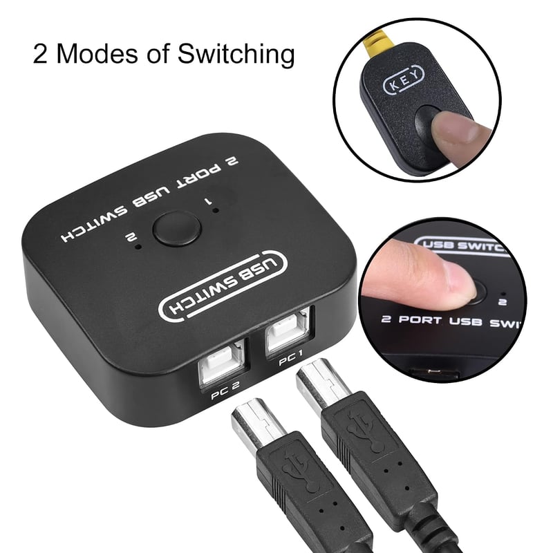 RIIEYOCA USB 2.0 megosztó kapcsoló 2 eszköz 1 nyomtató szkennerhez USB periféria váltó adapter box