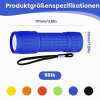 Riisoyu 6 ks mini LED baterka pre deti, malá COB LED baterka so šnúrkou na krk a silikónovým povrchom na kempovanie, turistiku a narodeniny 7