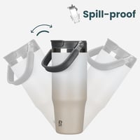 Riley Joy 2.0 rozsdamentes acél termosz pohár 1 liter bézs szívószállal és füllel szivárgásmentes utazó kávésbögre mosogatógépben mosható 4