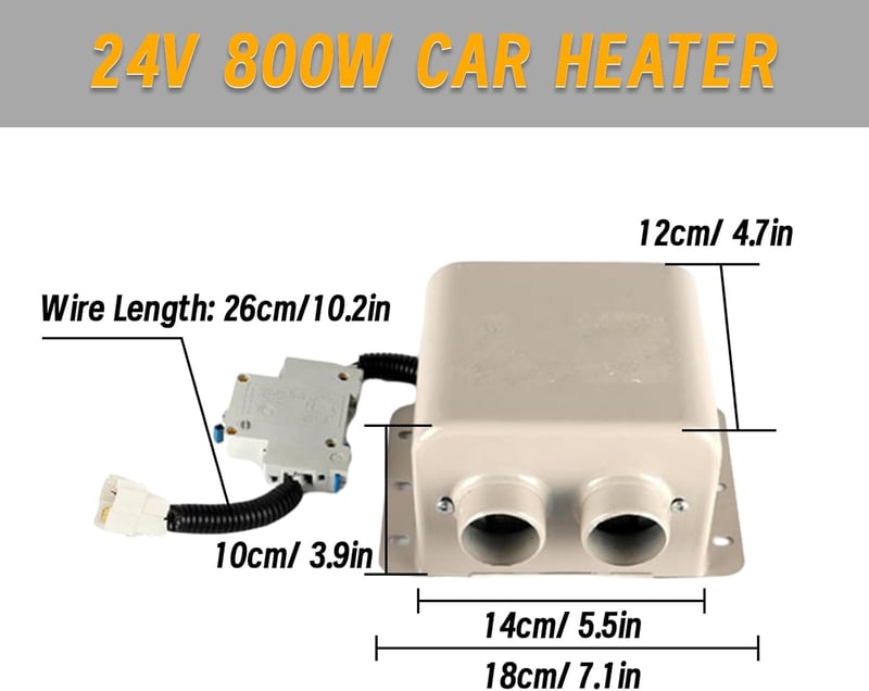 Riloer 24V 800W autófűtő motorhome ablaktisztító defrost ventillátor