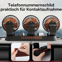 Prenosný autoventilátor Riloer, trojhlavý, 360-stupňový otočný elektrický chladič do autozapaľovača pre nákladné autá, obytné vozidlá, SUV a lode 7