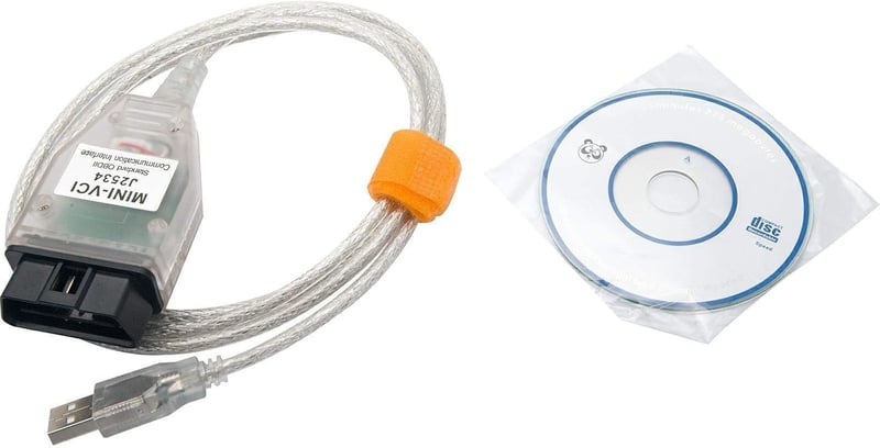 Riloer OBD2 hibakód olvasó MINI VCI J2534 V13.00.022 16 pin TIS Techstream kábel szoftver CD