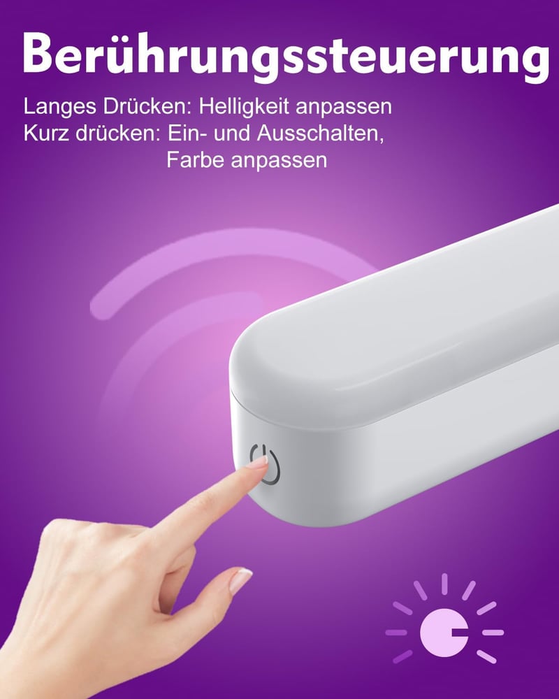 Rinfency LED Sminkasztal Lámpa Dimmer Funkcióval, Hordozható Tükör Világítás 360° Forgatható