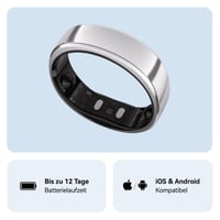 Inteligentný prsteň RingConn Gen 2 Smart Ring, strieborný – Sledovanie spánkového apnoe, meranie stresu a tepu, 12-dňová výdrž batérie, kompatibilný s Androidom a iOS 7