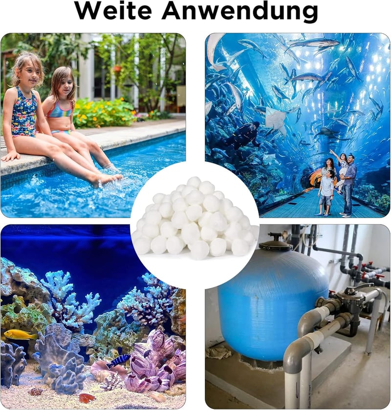 Rinwywey Szűrőgolyók 1300g Homokszűrőhöz Medence Aquarium Tisztítás