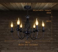 Riohan 6 ágú vintage fehér csillár gyertyatartó stílusú függeszték lámpa konyhába nappaliba hálószobába 6