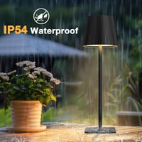 Lampă de masă LED Riokko, baterie 5200 mAh, control tactil, 3 temperaturi de culoare, rezistentă la apă IP54, 2 bucăți, negru 4