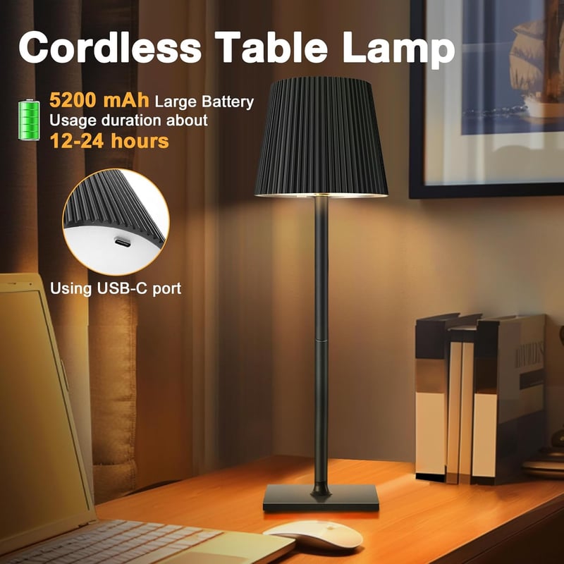 Riokko LED asztali lámpa érintésvezérlés RGB dimmer USB-C akkumulátor