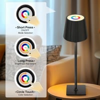 Riokko LED asztali lámpa érintésvezérlés RGB dimmer USB-C akkumulátor 2