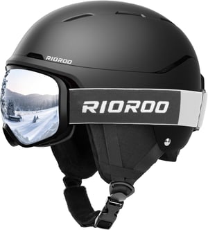 RIOROO Skijaška kaciga s vizirom, podesivom ventilacijom, uniseks kaciga za snowboard