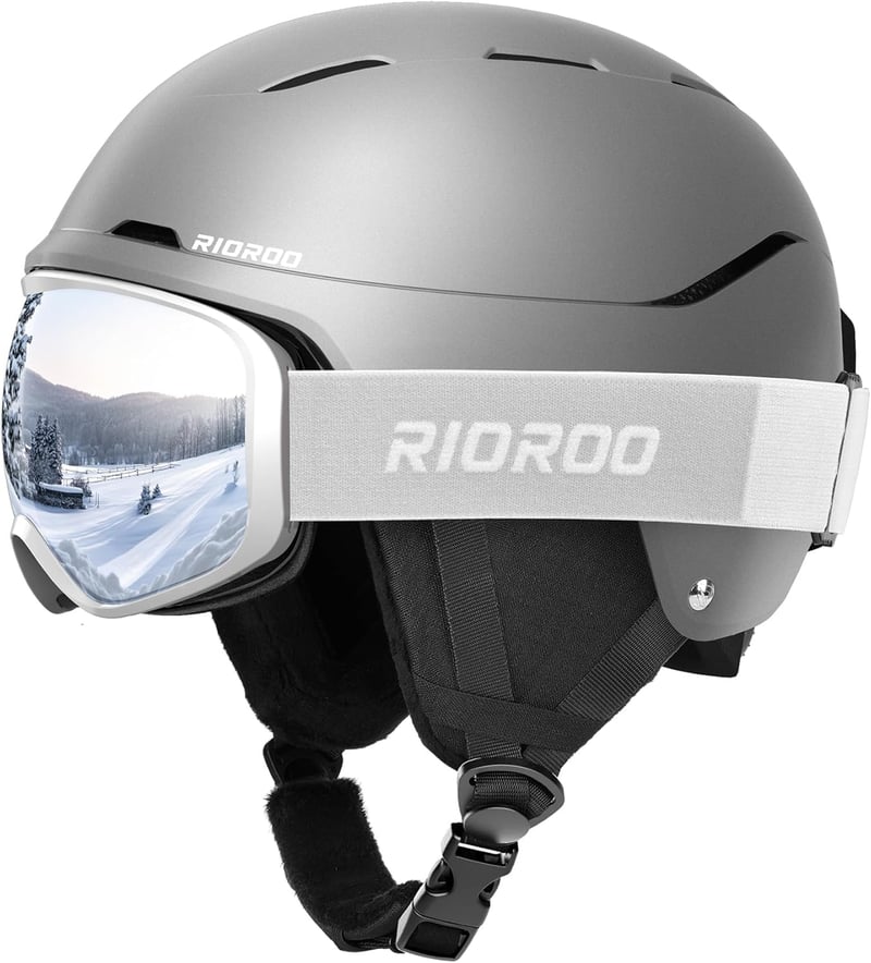 RIOROO Sísisak Beépített Szemüveggel, Szellőztetett Snowboard Bukósisak Unisex