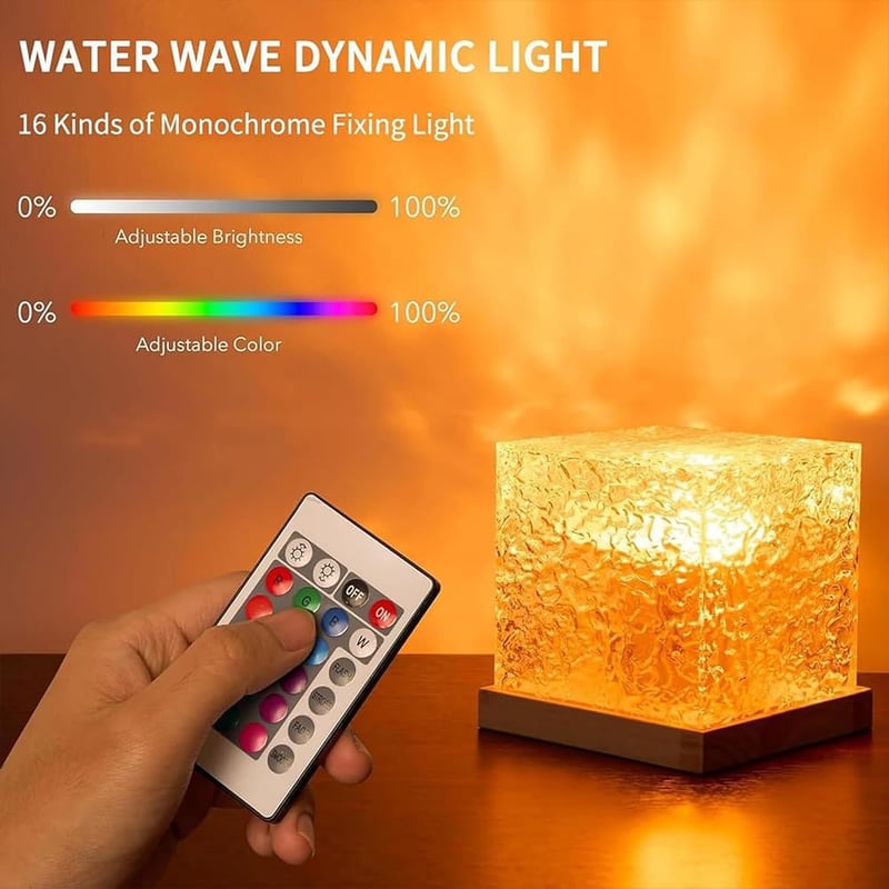 RIRIDAMAI Ocean Lamp 16 szín USB vízcseppek polárfény újratölthető éjszakai lámpa csillagos ég projektor