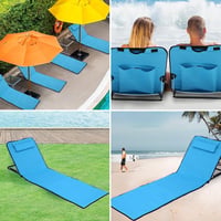 RIRIDAMAI podstavljena prostirka za plažu s podesivim naslonom, prijenosna sklopiva ležaljka s torbom, ležaljka za sunčanje 6