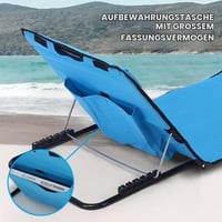 RIRIDAMAI podstavljena prostirka za plažu s podesivim naslonom, prijenosna sklopiva ležaljka s torbom, ležaljka za sunčanje 4