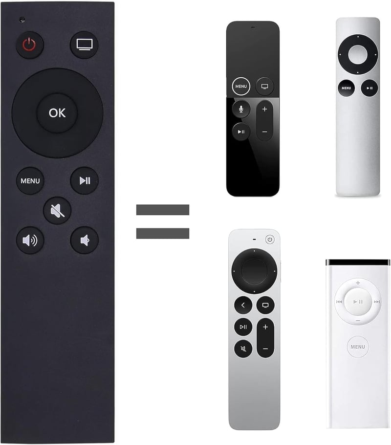Riry Fejlett Apple TV Távirányító TV Vezérlő Funkcióval Apple TV4 és Apple TV4K 1/2/3 Generációhoz Univerzális Kompatibilitás