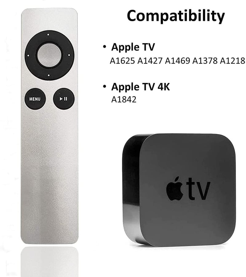 Riry Pótló Távirányító Apple TV-hez - Kompatibilis Apple TV 1 2 3 Modellekkel MC377L/A A1294 A1218 A1378 A1427 Környezetbarát