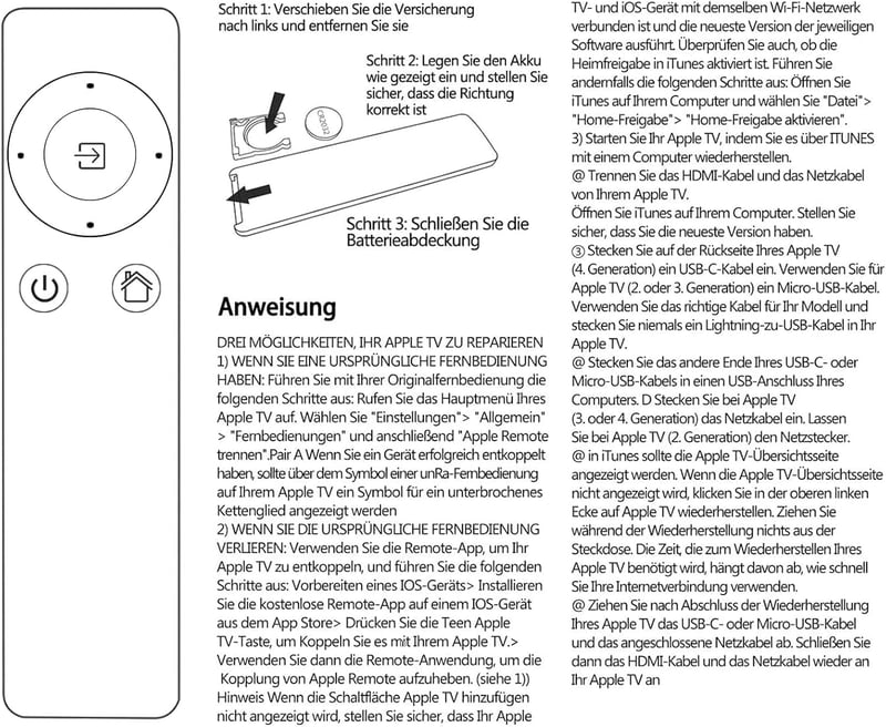 Riry Pótló Távirányító Apple TV-hez - Kompatibilis Apple TV 1 2 3 Modellekkel MC377L/A A1294 A1218 A1378 A1427 Környezetbarát