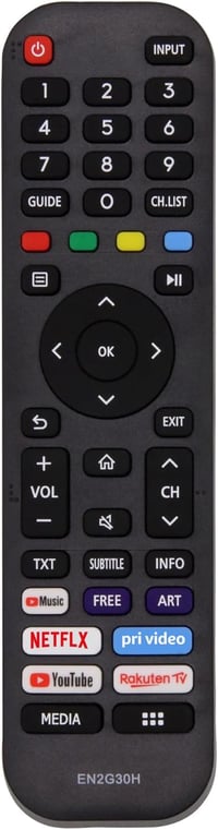 Riry Távirányító Hisense EN2G30H/EN2A30 VIDAA LCD LED 4K UHD Smart TV-hez Helyettesítő Univerzális Távkapcsoló 1