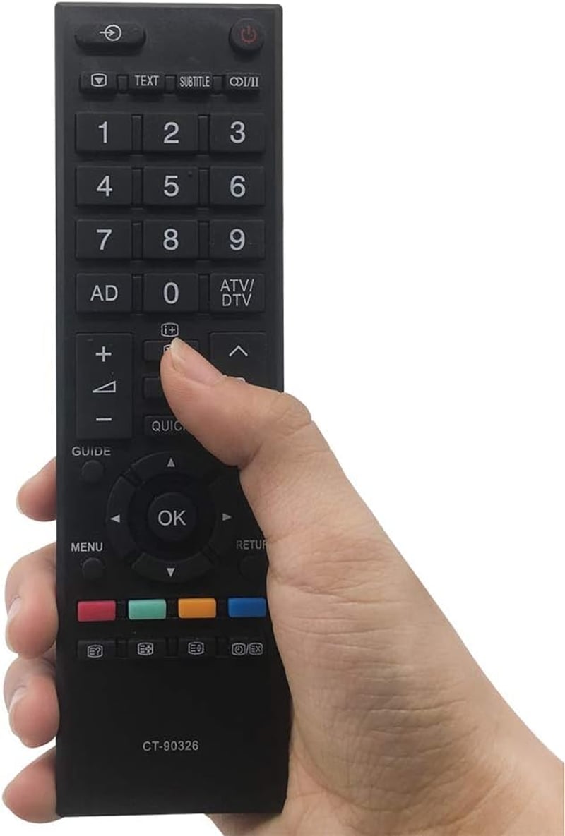 Riry Univerzális Távirányító Toshiba CT-90326 Regza LCD LED TV-hez - Helyettesítő Távkapcsoló Beállítás Nélkül