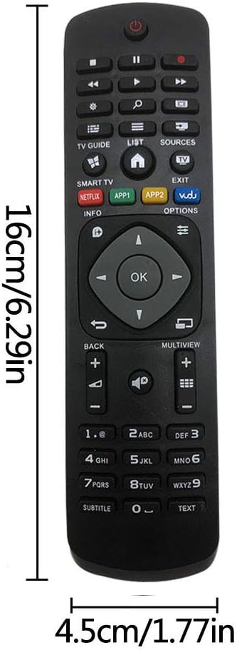 Riry Univerzális TV Távirányító MT-L1030 Philips LED LCD Televíziókhoz - Azonnal Használható Póttávirányító