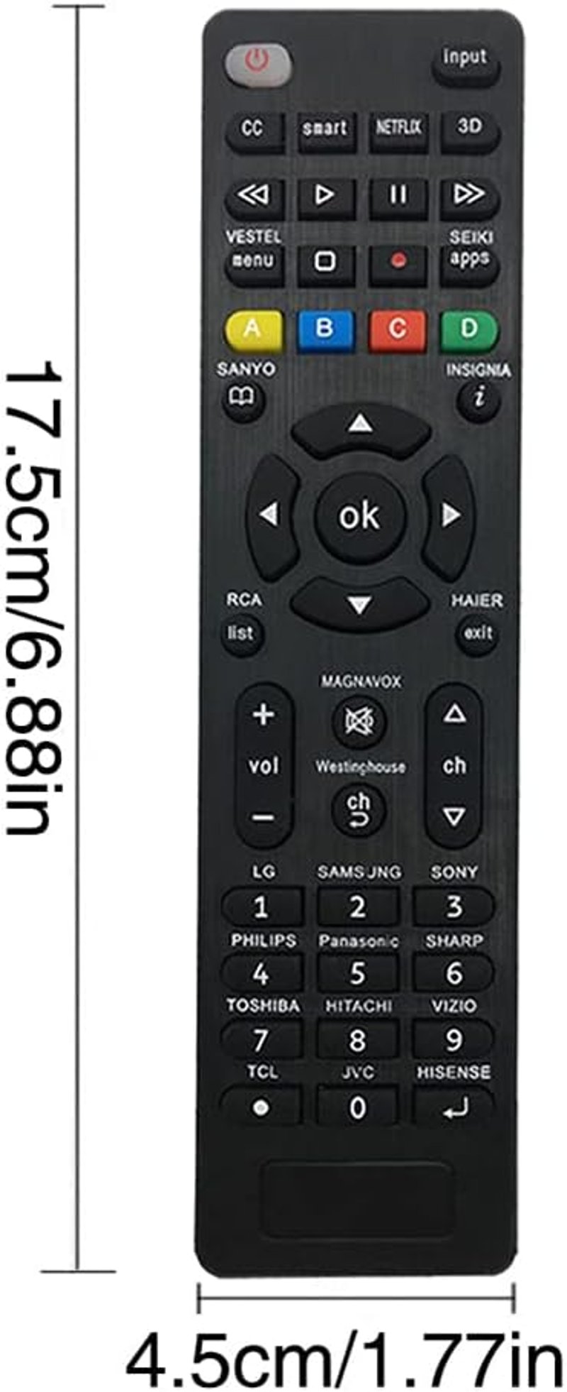 Riry Univerzális TV Távirányító Samsung Sony Philips Panasonic LG Sharp Hitachi Vizio TCL Toshiba Hisense Smart TV-hez Egyszerű Beállítás
