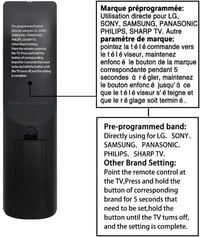 Riry Univerzális TV Távirányító Samsung Sony Philips Panasonic LG Sharp Hitachi Vizio TCL Toshiba Hisense Smart TV-hez Egyszerű Beállítás 4