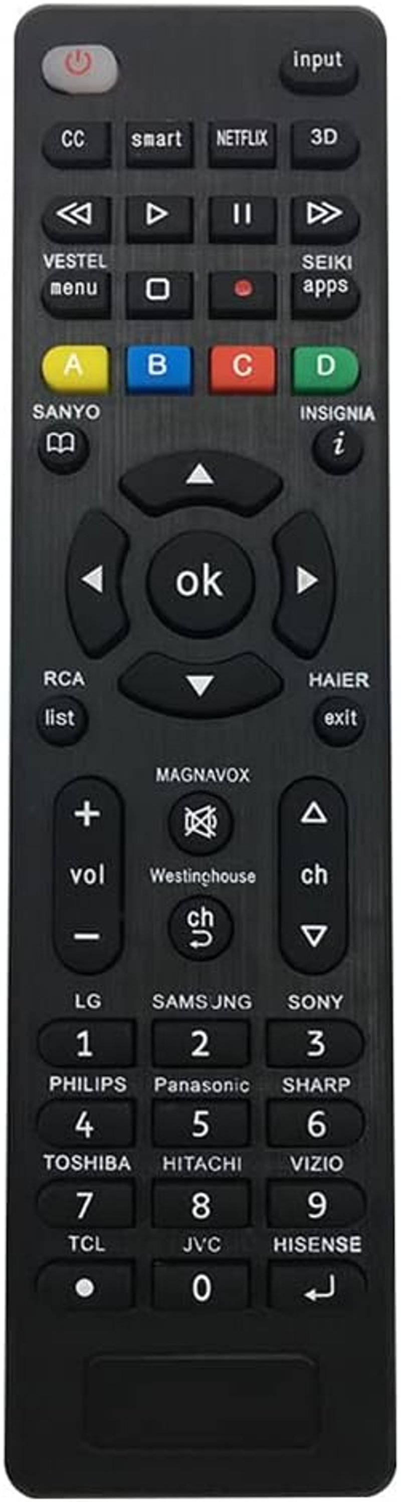 Riry Univerzális TV Távirányító Samsung Sony Philips Panasonic LG Sharp Hitachi Vizio TCL Toshiba Hisense Smart TV-hez Egyszerű Beállítás
