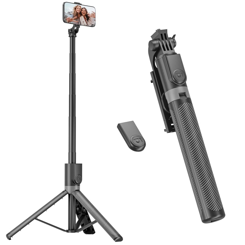RISEOFLE 180 cm hliníkový stojan na telefón a selfie tyč, výsuvný statív na smartfón s bezdrôtovým diaľkovým ovládačom, iPhone/Samsung/Android/