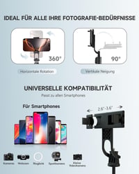 RISEOFLE 180 cm hliníkový stojan na telefón a selfie tyč, výsuvný statív na smartfón s bezdrôtovým diaľkovým ovládačom, iPhone/Samsung/Android/ 5