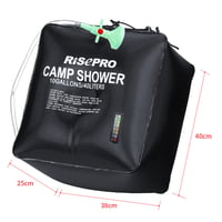 Solárna kempingová sprcha RISEPRO XH07, 40 l, ohrev vody na 45 °C, čierna, na turistiku a lezenie 3