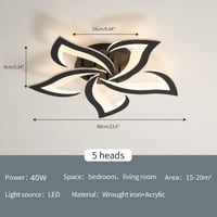 Riserva 40W 4700LM Dimmable LED Mennyezeti Lámpa Távirányítóval, Virág Dizájn 3