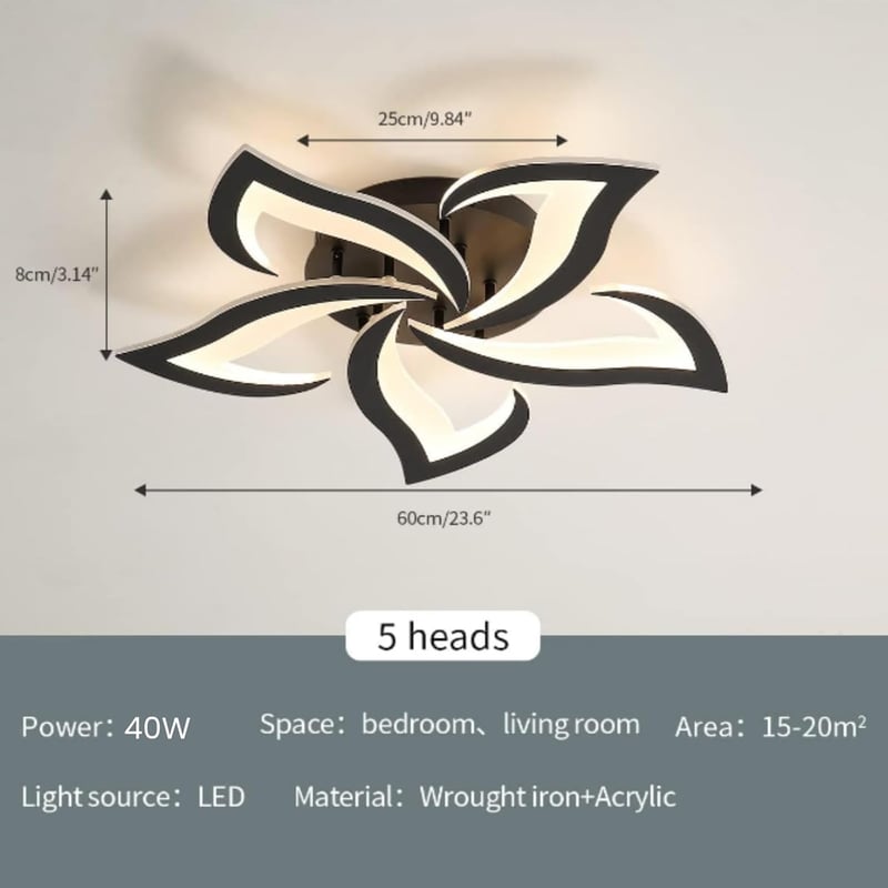 Riserva 40W 4700LM Dimmable LED Mennyezeti Lámpa Távirányítóval, Virág Dizájn