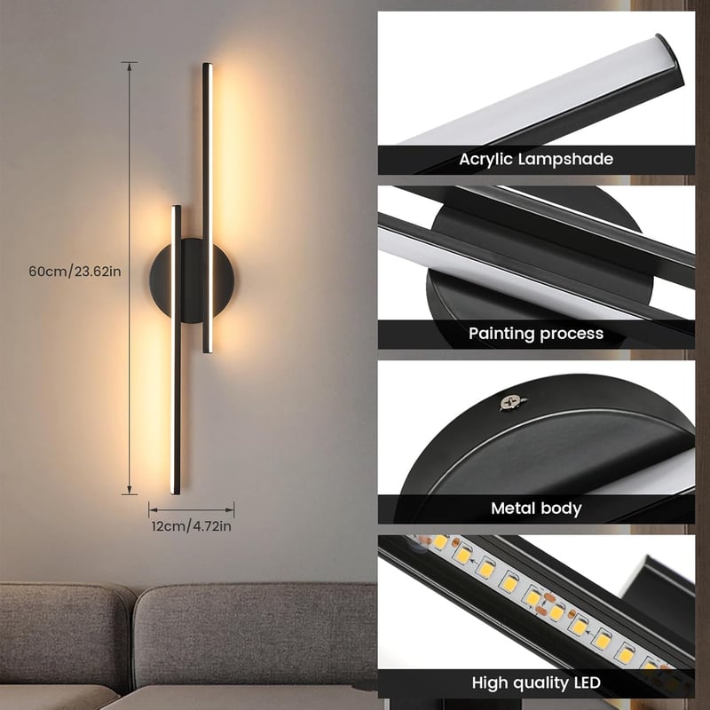 Riserva LED fali lámpa meleg fehér 24W modern hálószoba nappali